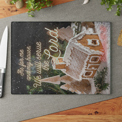 Joshua 24:15 Me and My House | Glass Charcuterie & Cutting Board