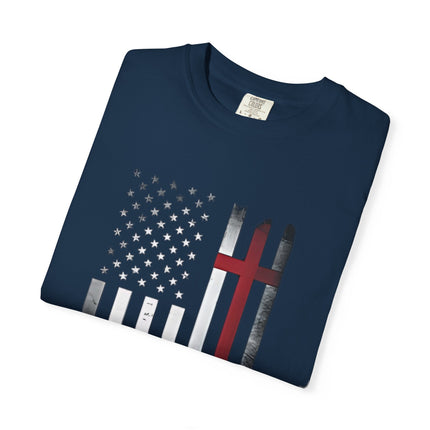 Patriotic Faith Over Fear | Unisex Garment-Dyed T-Shirt