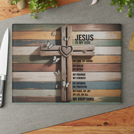 Jesus Is | Glass Charcuterie & Cutting Board
