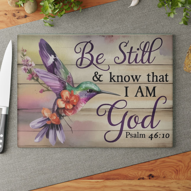 Be Still & Know | Glass Charcuterie Cutting Board