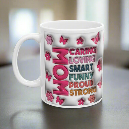 Awesome MOM Colorful Floral Ceramic Mug