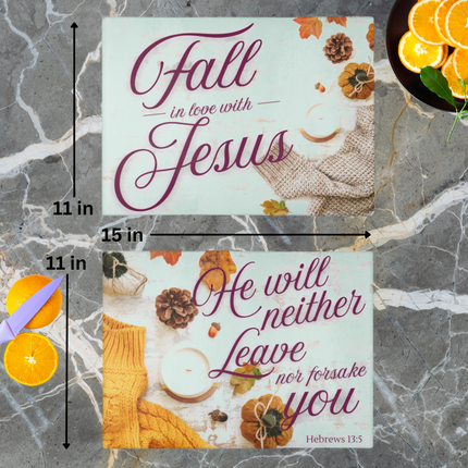 FALL IN LOVE WITH JESUS | Bundle Set of 2 | Tempered Glass Cutting Boards