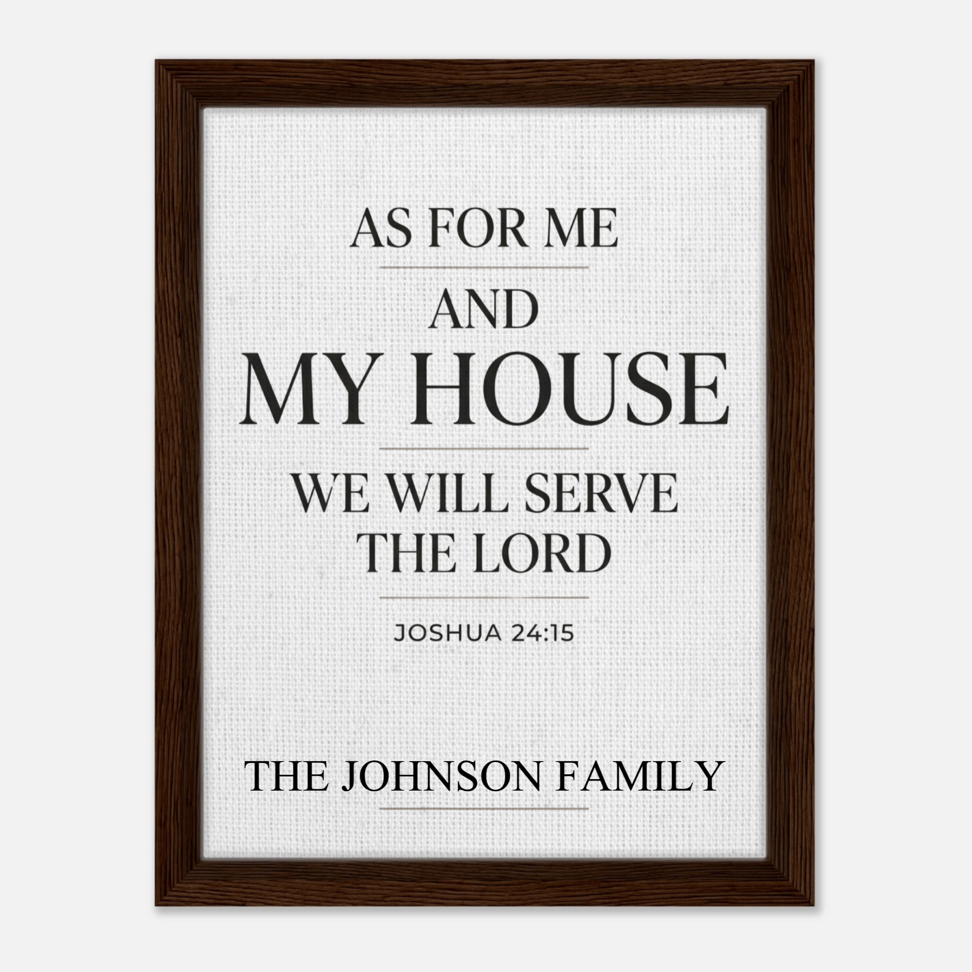 As for Me and My House We Will Serve The Lord