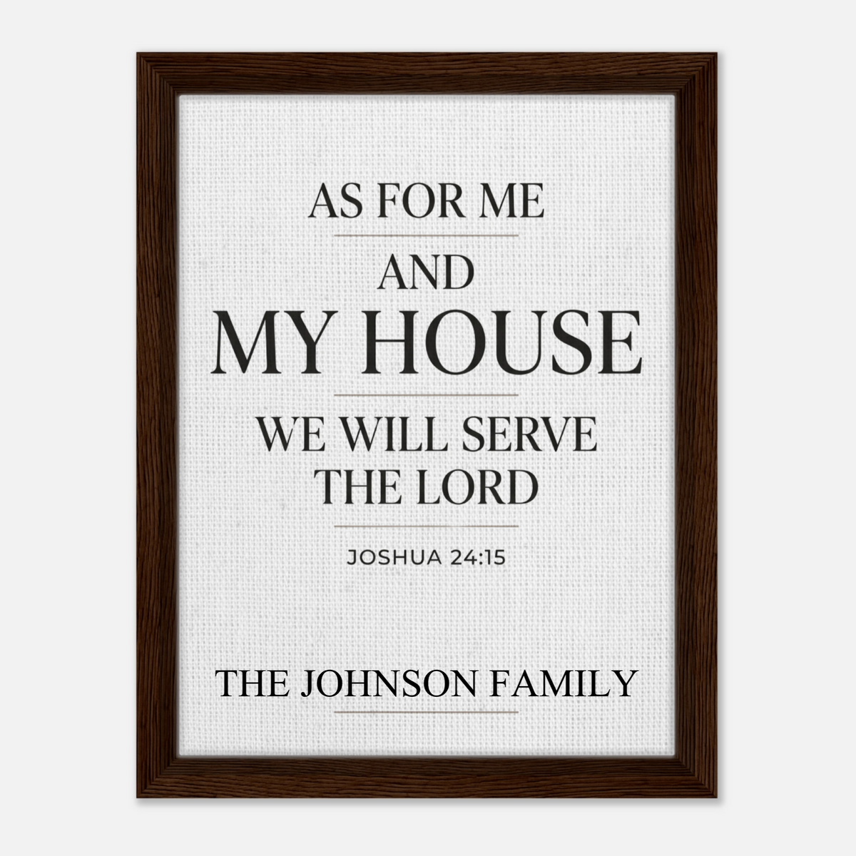 As for Me and My House We Will Serve The Lord