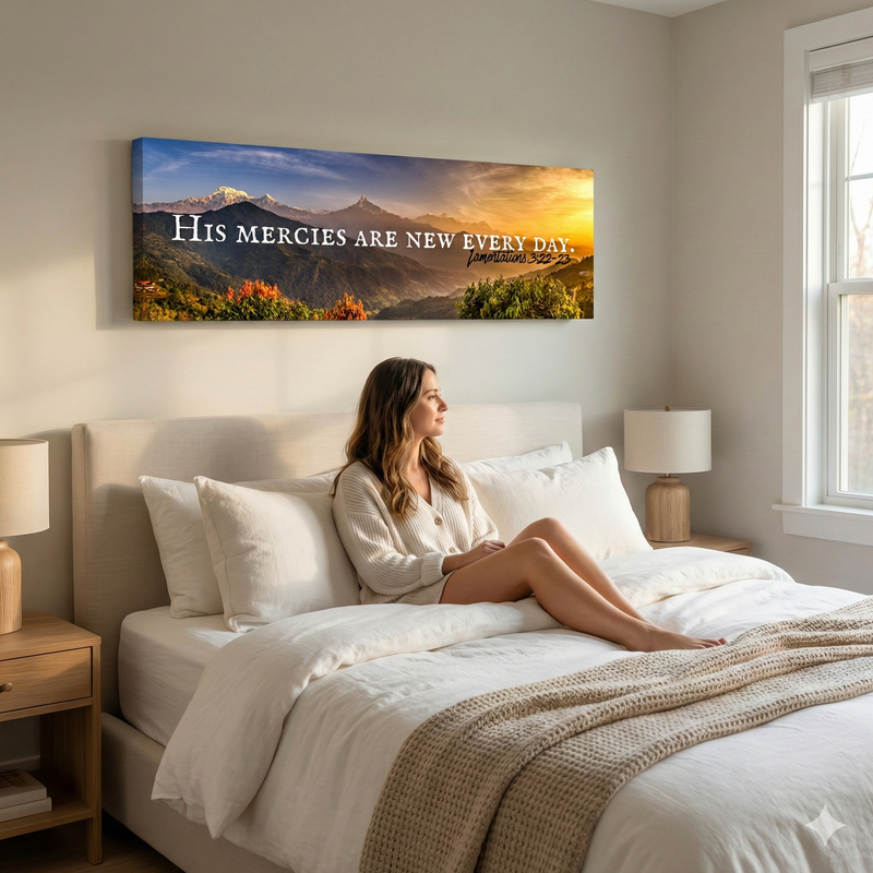 His Mercies are New | Premium Canvas