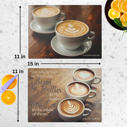 Gathered in Grace – Coffee & Fellowship | Glass Charcuterie & Cutting Board Set