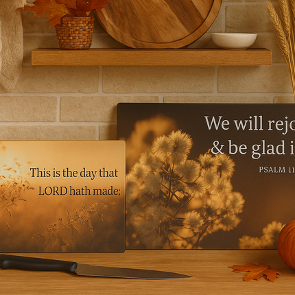 THE DAY THE LORD HAS MADE | Bundle Set of 2 | Tempered Glass Cutting Boards