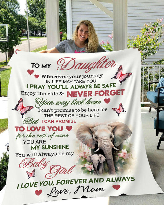 “To My Daughter” Cozy Plush Fleece Blanket - 50in x 60in