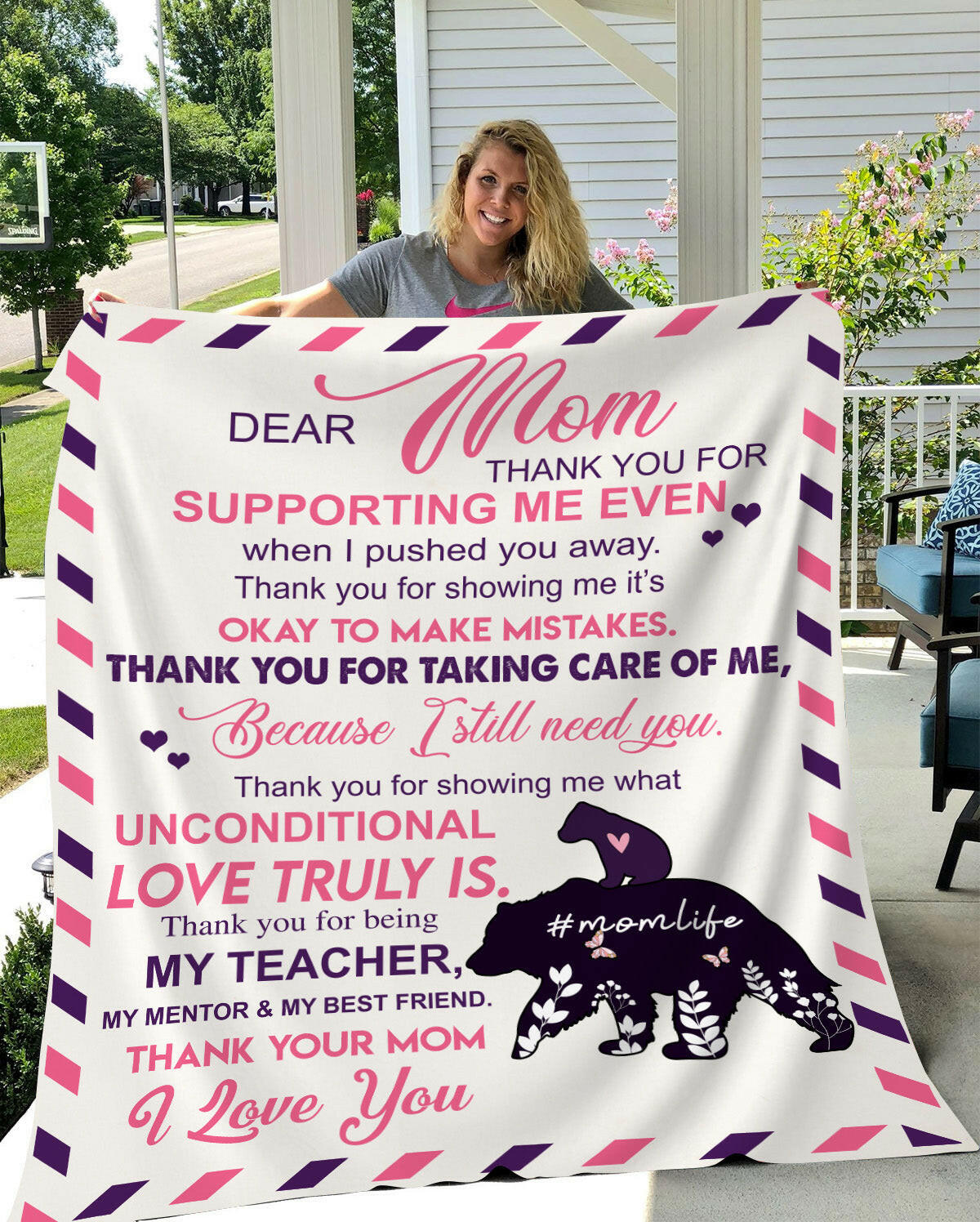 “To My Mom” Cozy Plush Fleece Blanket - 50in x60in