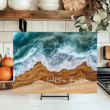 Personalized "Ocean Tide" Glass Cutting Board