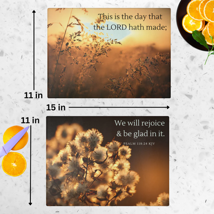 THE DAY THE LORD HAS MADE | Bundle Set of 2 | Tempered Glass Cutting Boards
