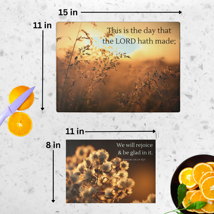 THE DAY THE LORD HAS MADE | Bundle Set of 2 | Tempered Glass Cutting Boards