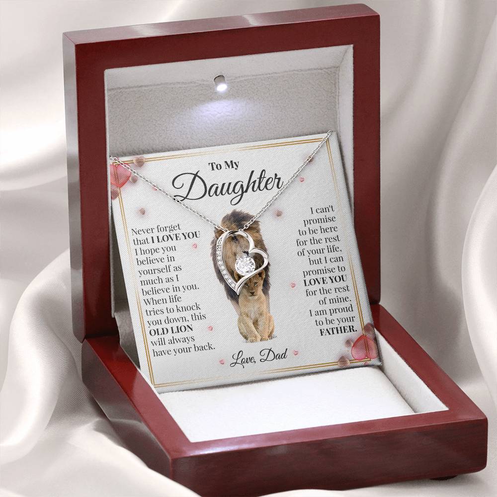 To My Daughter | Dad's Heart | Forever Love Necklace