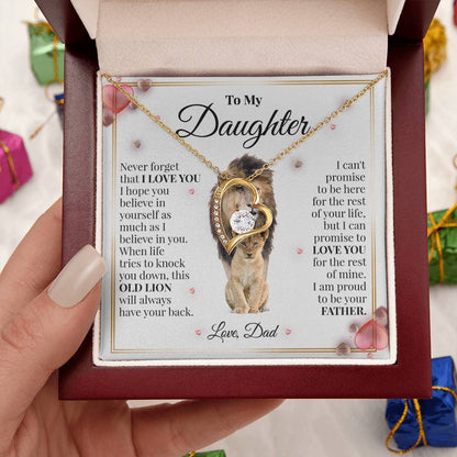 To My Daughter | Dad's Heart | Forever Love Necklace