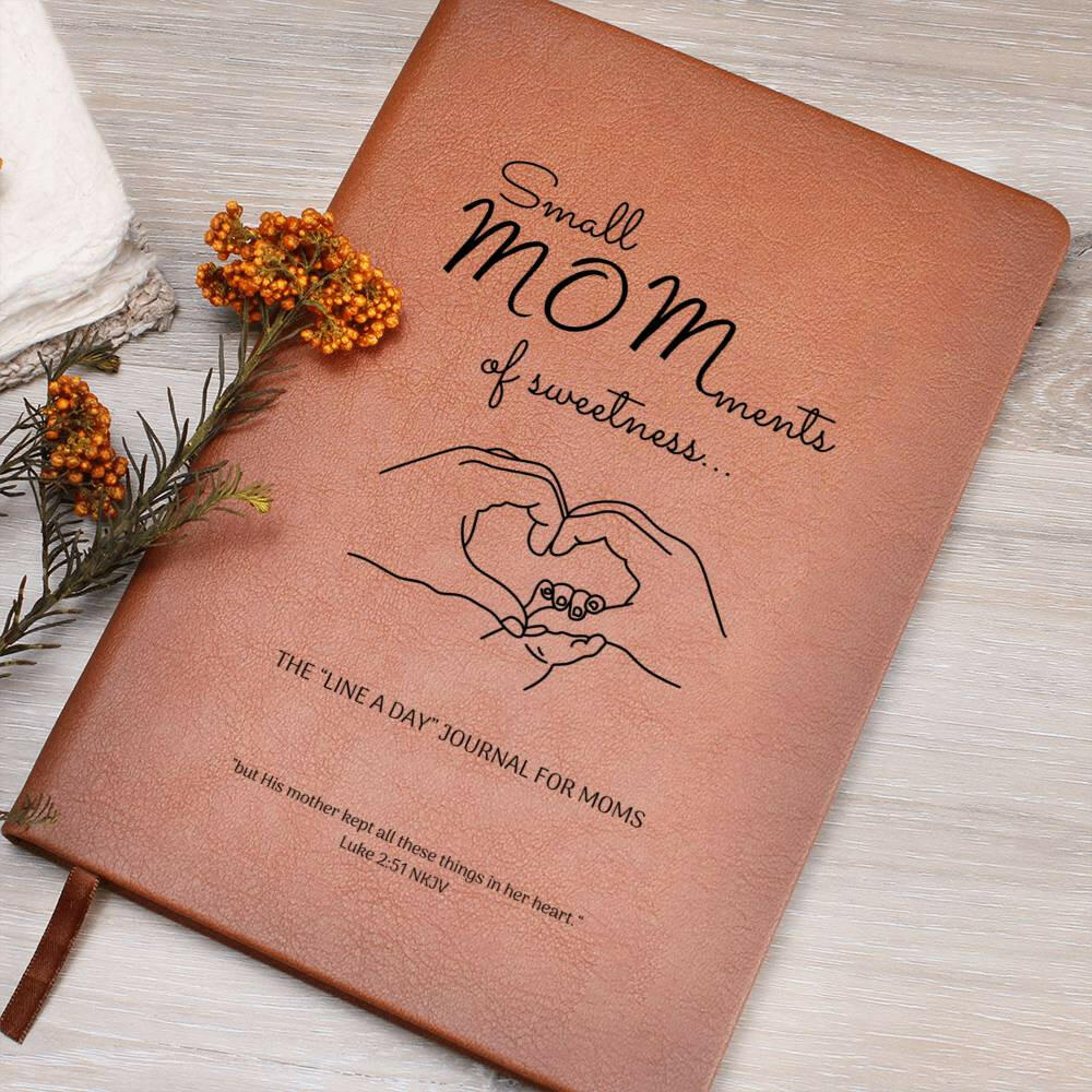 [SWEETNESS]  Small MOMents Leather Journals  |  Line A Day Journal for Moms  |  Mother's Day.