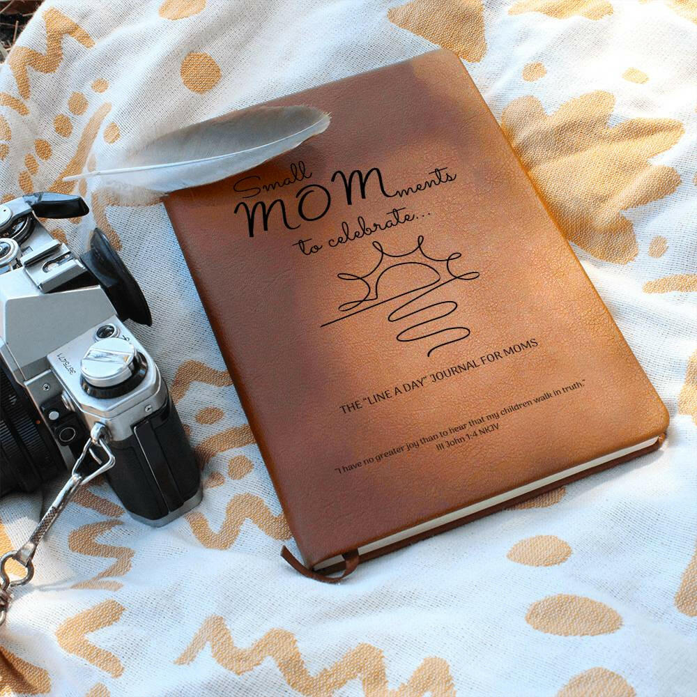 [CELEBRATE]  Small MOMents Leather Journals  |  Line A Day Journal for Moms  |  Mother's Day.