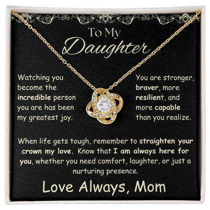 To My Daughter | Mom's Nurturing Presence | Love Knot Necklace