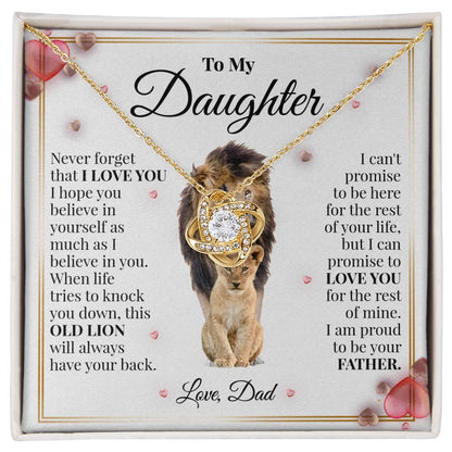 To My Daughter | Dad's Heart | Love Knot Necklace