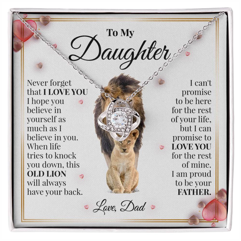 To My Daughter | Dad's Heart | Love Knot Necklace