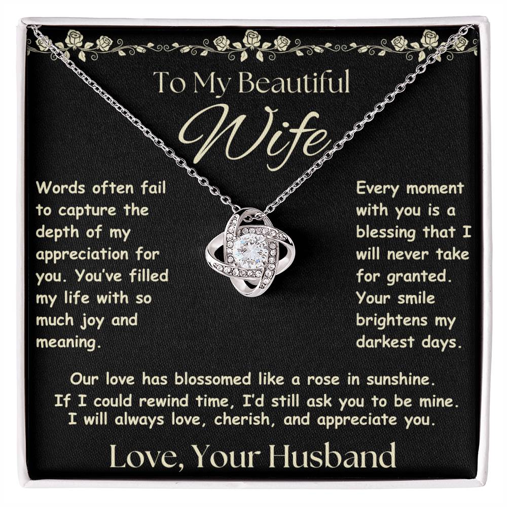 To My Wife | Beautiful Blossom | Love Knot Necklace