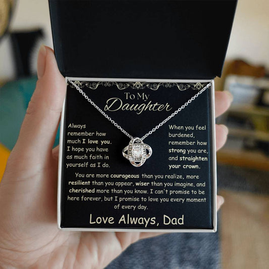 To My Daughter | Dad's Encouragement | Love Knot Necklace