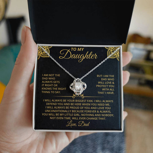 To My Daughter | Dad's Promise | Love Knot Necklace