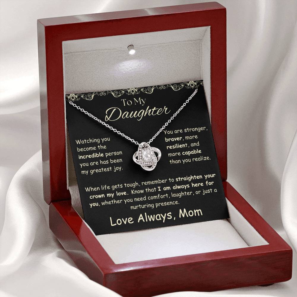 To My Daughter | Mom's Nurturing Presence | Love Knot Necklace