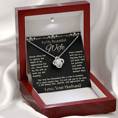 To My Wife | Beautiful Blossom | Love Knot Necklace