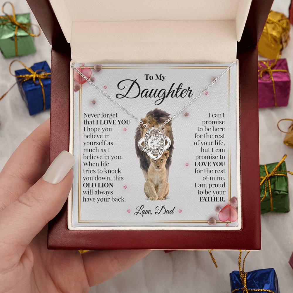 To My Daughter | Dad's Heart | Love Knot Necklace