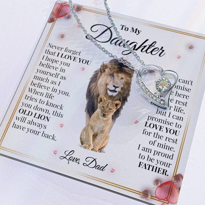 To My Daughter | Dad's Heart | Forever Love Necklace