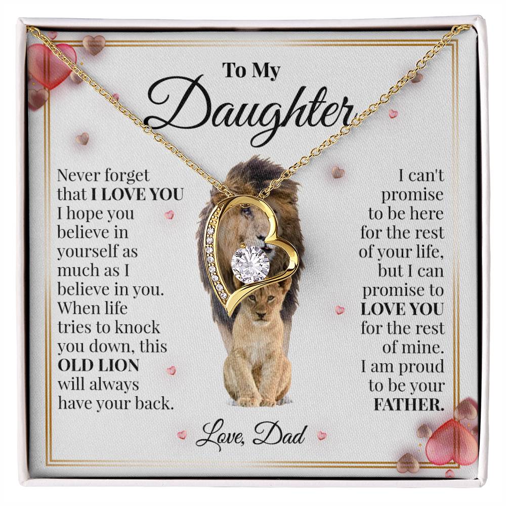 To My Daughter | Dad's Heart | Forever Love Necklace