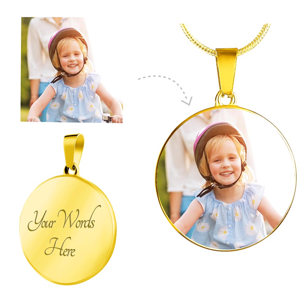 Luxury Circle Photo Pendant - Customized Portrait Jewelry.