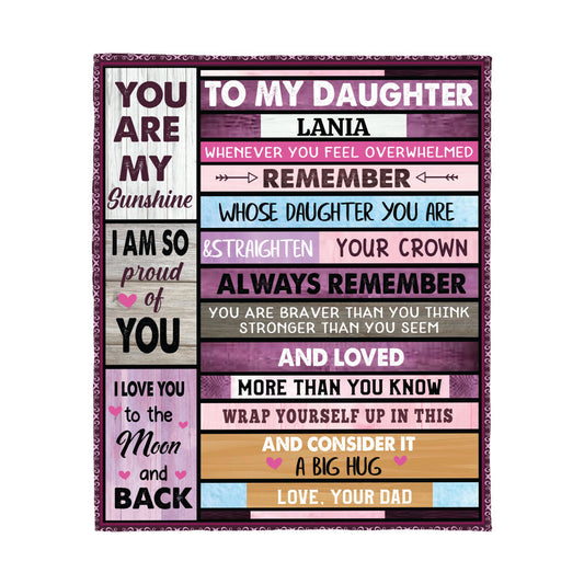 To My Daughter From Dad | Jersey Fleece Blanket 50in x 60in