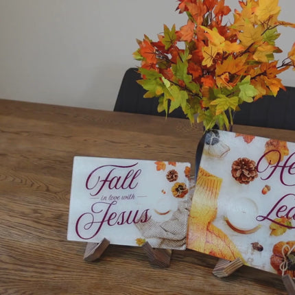 FALL IN LOVE WITH JESUS | Bundle Set of 2 | Tempered Glass Cutting Boards