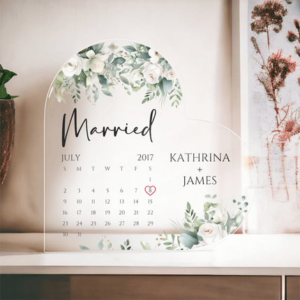 Personalized Heart Acrylic Plaque For Weddings & Anniversaries